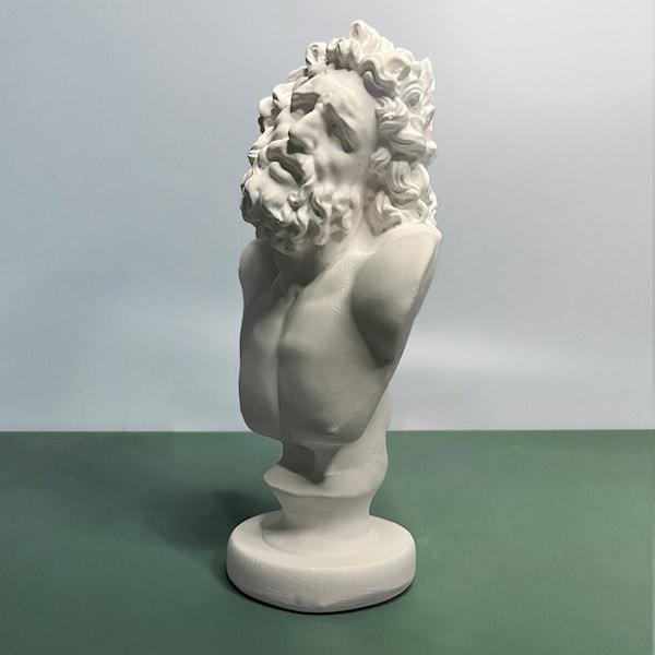 Laocoon Bust Plaster Statue, Roman Art, Replica Sculpture, Greek Figure Plaster, Nordic Statue Art, Shelf Decor, Paperweights, Gift For Him