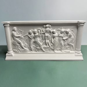 The dance of the Muses on Helicon Statue, Greek Bas-relief Sculpture, Plaster Grecian Bas-relief, Small Shelf Decor,Paperweights, Home Decor