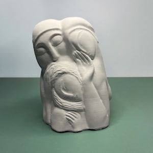 THE HOLY FAMILY Plaster Sculpture, Zadkine Museum Plaster Ornament Arts, France Gypsum Statue Draw Practice, Craft Plaster Arts Home Decor