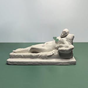Sleeping Female Naked Plaster Sculpture, Ancient Roman Plaster Ornament Arts, Gypsum Statue Draw Practice, Craft Plaster Arts Home Decor