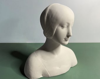 Buste d'une statue en plâtre de dame, décor d'art nordique, décor de salle d'étude, cadeaux pour la mère, décor de petite étagère, presse-papiers, décor à la maison minimaliste