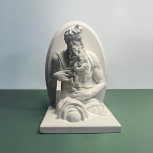 Moses Sculpture Mythology Figurine, Grecian Bust Plaster Statue,Ancient Athens Statue Home Decor, Greece Sculpture Art, Small Shelf Decor