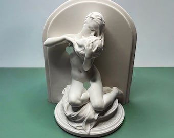 Statue de plâtre de buste féminin, art romain, sculpture de réplique, plâtre de figure grecque, art nordique de statue, décor d'étagère, presse-papiers, cadeau pour lui