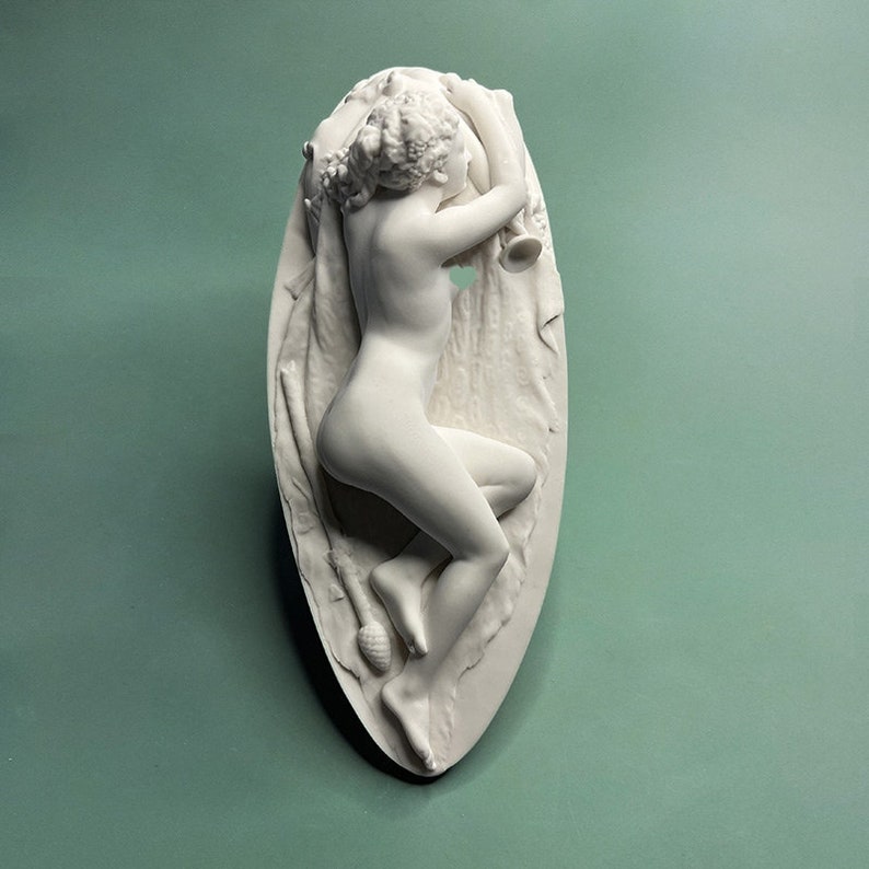 Greek Mythology Decor, Sleeping Bacchante Gypsum Sculpture, Gypsum Statue Draw Practice, Craft Plaster Greece Sculpture Arts Home Decoration