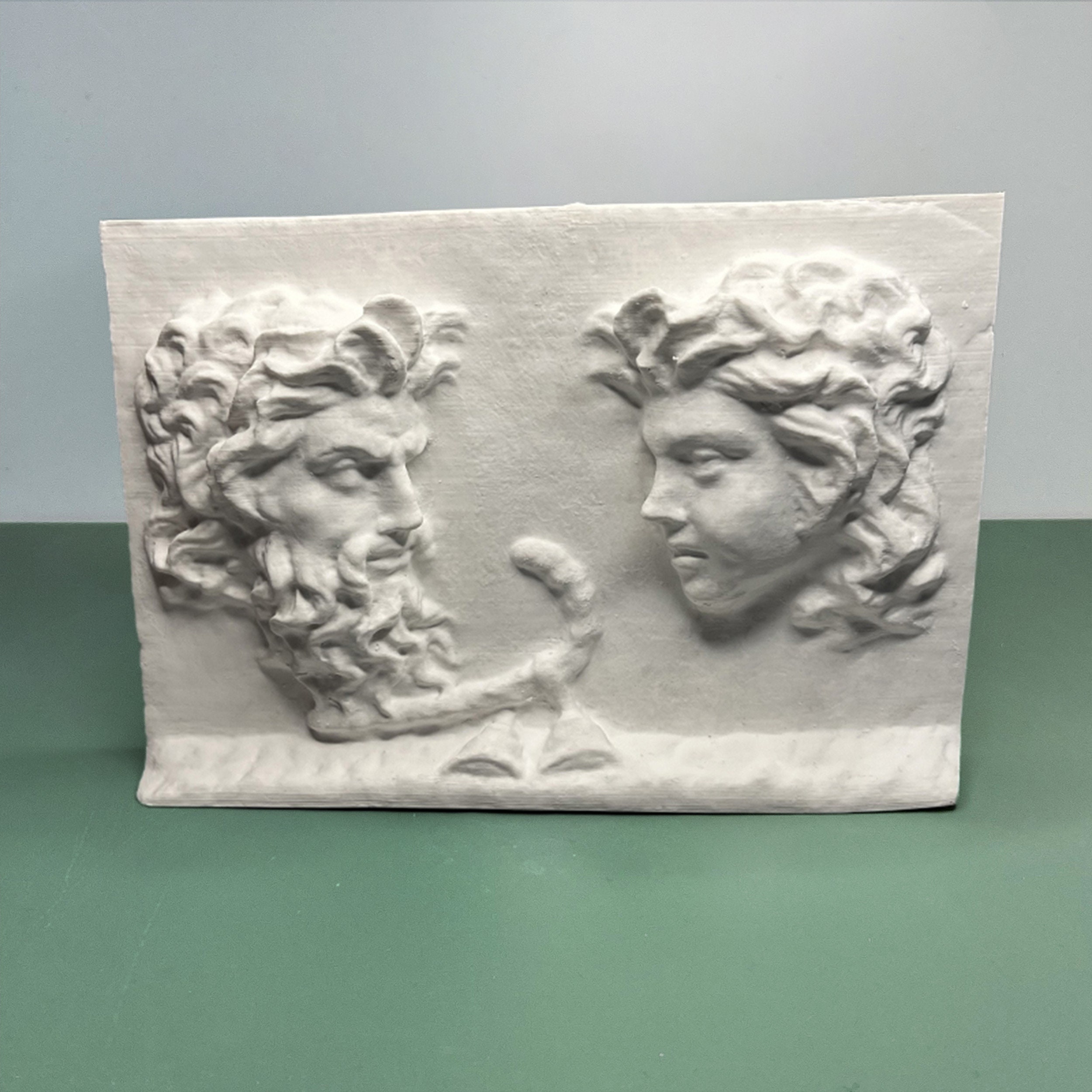 Marble two-sided relief Mythology Decor, Roman Ancient Marble Gypsum Greek Sculpture, Gypsum Statue Draw Practice, Craft Plaster Home Decor