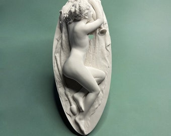 Décor de la mythologie de l’hermaphrodite endormi, sculpture de gypse en marbre ancien, presse-papiers de statue de gypse, décor de petite étagère, décor de maison en plâtre