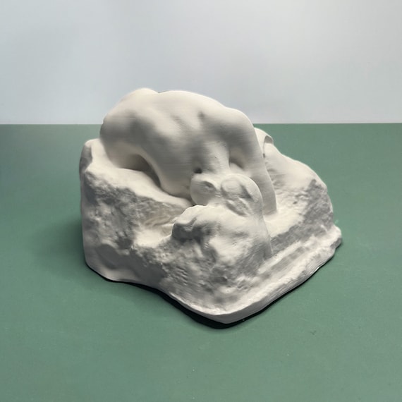 Auguste Rodin Danaid Sculpture: Impressionist Plaster Art Decor