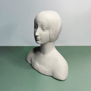Plaster Lady Bust Statue: Nordic Art Decor, Minimalist Sculpture - Etsy