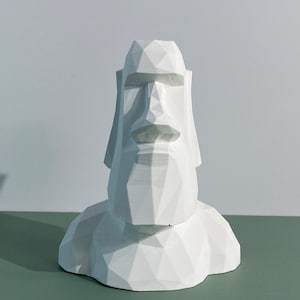 Moai Greek Mythology Decor, Gypsum Moai Portrait Bust, Moai Totem Greece Sculpture Arts, Craft Plaster Sculpture Nordic Home Decoration,