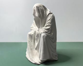 La estatua de yeso de la capa de conciencia, arte romano, escultura de réplica, yeso Anna Chromy, arte de estatua nórdica, decoración de estantería, pisapapeles