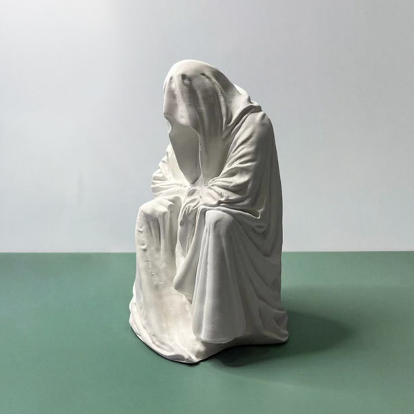 Der Mantel des Gewissens Gips Statue, Halloween Dekor, Replik Skulptur, Wohnkultur, Nordische Statue Kunst, Regal Dekor, Briefbeschwerer