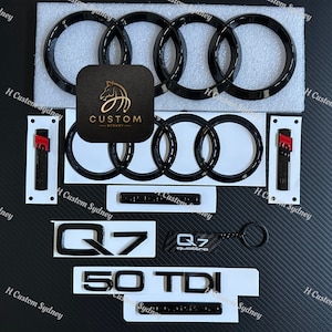 Gloss Black Q7 Badges Paket für Audi Q7 50TDI 45TDI Neues Modell 2020-2023