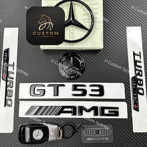 Gloss Black Full Badges Package For Mercedes AMG GT53 X290 Night Edition Pack