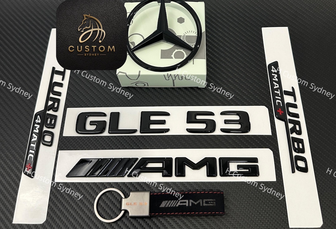 GLE53 Gloss Black Badges Emblems Package for Mercedes GLE53 V167 C167 ...