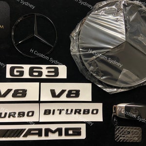 Pacote de emblemas completos All Black G63 para Mercedes G63 2019-2023 W463A Night Edition Pack