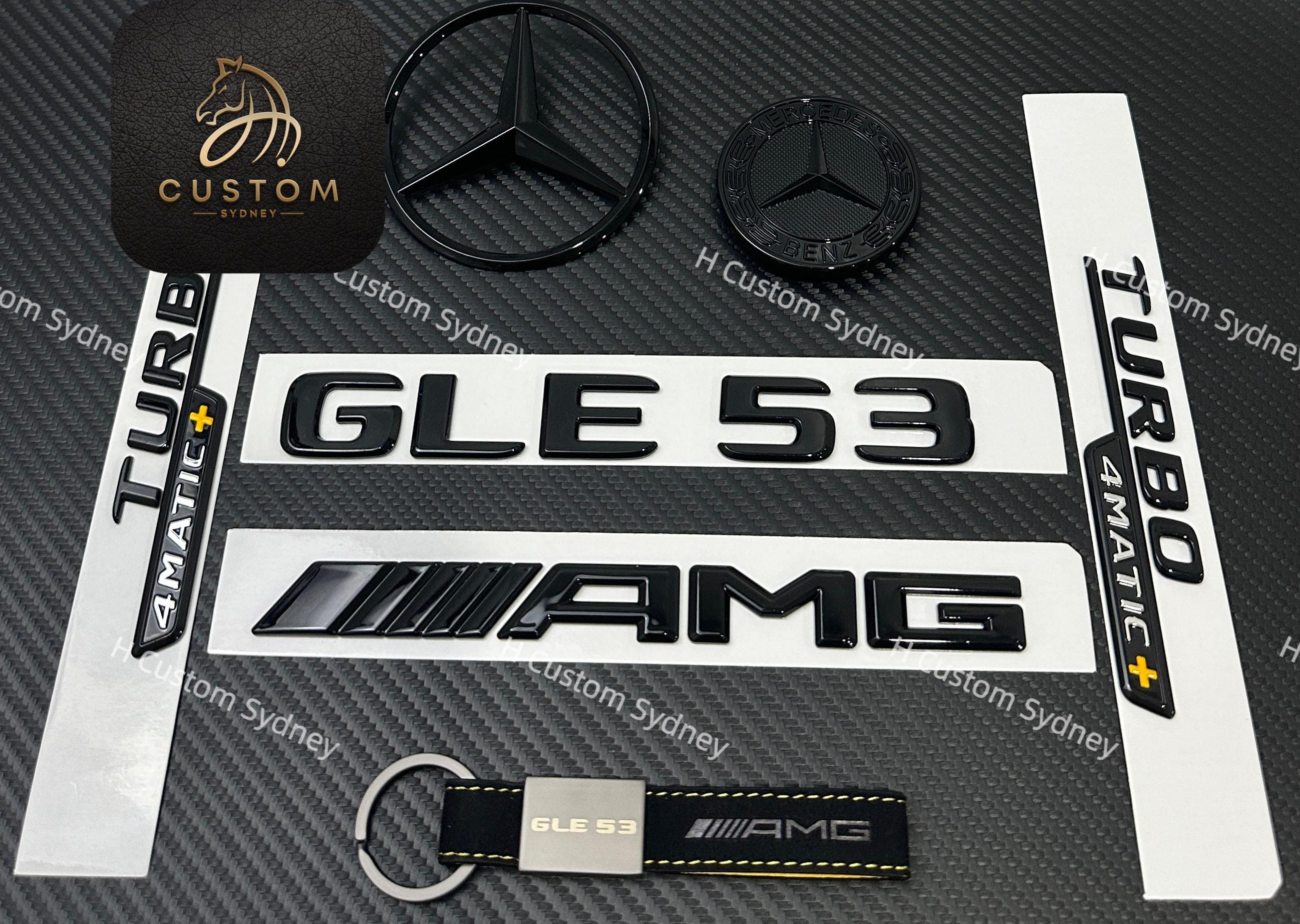 GLE53 Gloss Black Badges Emblems Package for Mercedes GLE53 V167 C167 ...