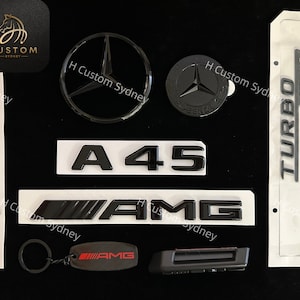 Gloss Black A45 Badges Package For Mercedes AMG A45 W176 Exclusive Pack