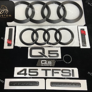 Q5 Matte Black Full Badges Package For Audi Q5 Exclusive Pack