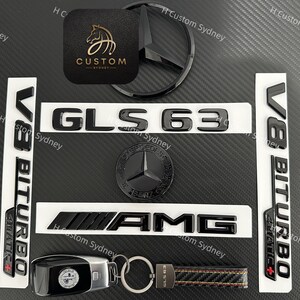 GLS63-badgespakket glanzend zwart voor Mercedes GLS63 X167 2021-2024 Exclusive Night Edition-pakket