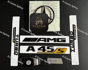 A45S Gloss Black Full Badges Emblems Package For Mercedes A45S W177 Exclusive Pack