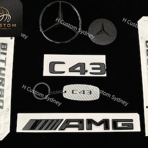 Gloss Black C43 Full Badges Emblems Package for Mercedes C43 W205 C205
