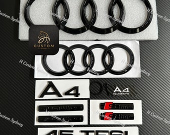 A4 Gloss Black Full Badges Package For Audi A4 B9 40 TFSI 45 TFSI Quattro Exclusive Pack