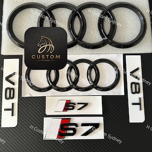 Gloss Black S7 Badges Package For Audi S7 4G 4K 2013-2023 Models