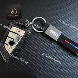 Genuine Carbon Fiber M3 M4 M5 M8 Competition Keychain Key Fob Cover Pack For BMW M3 M4 M5 M8 Competition Custom Made