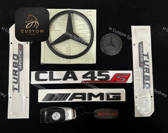Matte Black CLA45S Full Badges Package For Mercedes CLA45S C118 Exclusive Pack