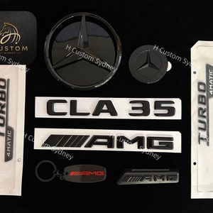 Gloss Black Badges Package For Mercedes CLA35 AMG C118 Exclusive Pack