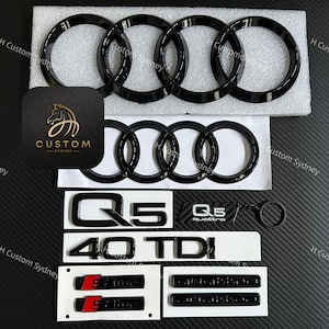 Q5 Gloss Black Full Badges Package For Audi Q5 40TDI Exclusive Pack