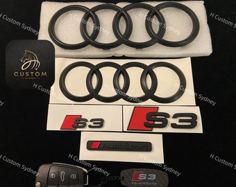 S3 Matte Black Full Badges Package For Audi S3 8V GY Exclusive Pack 2014-2023