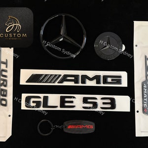 GLE53 Błyszczące czarne emblematy Pakiet dla Mercedesa GLE53 V167 C167 Pakiet ekskluzywny