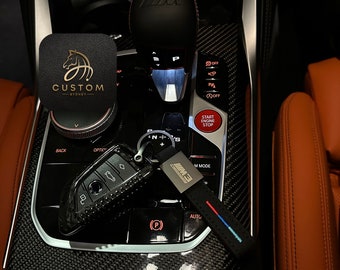 Genuine Carbon Fiber M3 M4 M5 M8 X3M X4M X5M X6M Competition Keychain Key Fob Cover Pack For BMW M3 M4 M5 M8 X3M X4M X5M X6M Custom Made