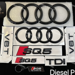 SQ5 Gloss Black Badges Set For Audi SQ5 8R FY 2013-2024 Exclusive Pack