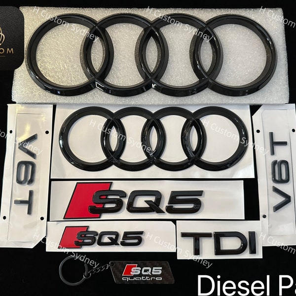 SQ5 Gloss Black Badges Set For Audi SQ5 8R FY 2013-2023 Exclusive Pack