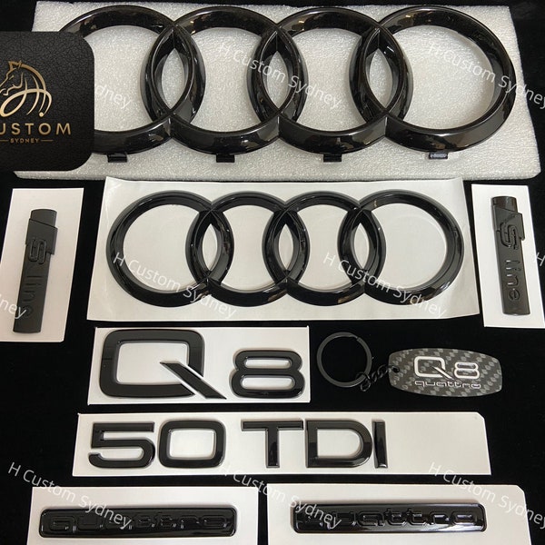 Q8 Gloss Black Full Black Badges Paket für Audi Q8 50TDI 55TFSI Exclusive Pack