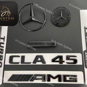 Gloss Black CLA45 Badges Package For Mercedes AMG CLA45 C117 Exclusive Pack