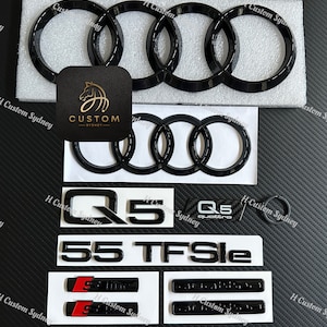 Q5 Gloss Black Full Badges Package For Audi Q5 55TFSIe 50TFSIe 2024 Model Exclusive Pack