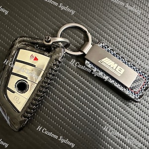 Echte Carbon-Faser-Schlüsselanhänger Schlüsselanhänger Abdeckung Für BMW M3 M4 M5 M8 X3M X4M X5M X6M Wettbewerb Nach Maß Exklusives Geschenk