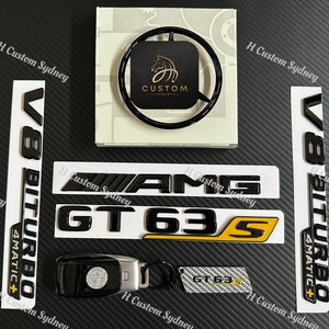Pacote de emblemas completos em preto brilhante para Mercedes AMG GT63S X290 Custom Pack