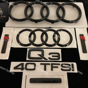 Gloss Black Q3 Badges Package For Audi Q3 8U F3 2016-2024 Exclusive Pack