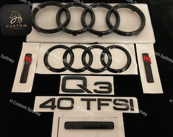 Gloss Black Q3 Badges Package For Audi Q3 8U F3 2016-2024 Exclusive Pack