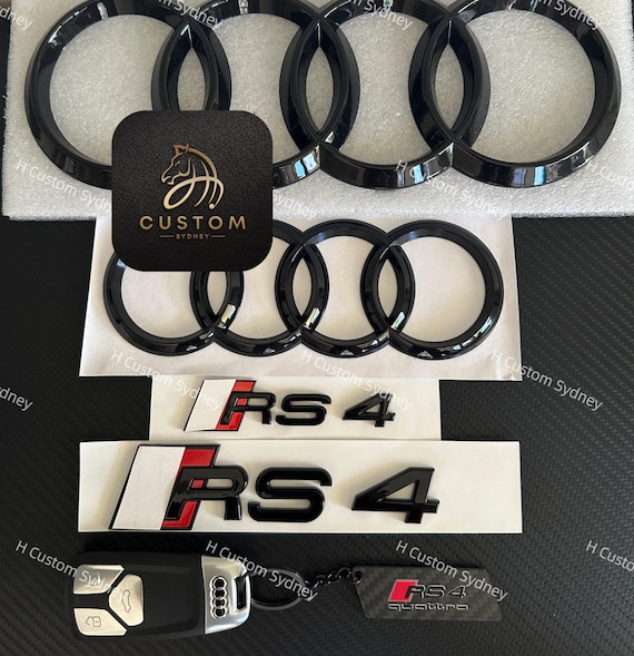 Hochglanz-Schwarz Komplett-Abzeichen-Set Für RS4/S4/A4 (2012