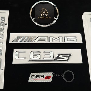 Pack de badges OEM C63S chromés pour Mercedes C63S W205 C205 S205