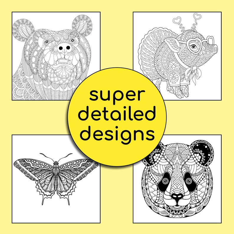 70 Amazing Animals Coloring Page for Women Coloring Pages - Etsy Australia