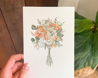 Hand Painted Watercolor Bouquet