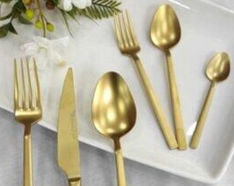 Matte Gold Dinner Spoon, Gold Spoons, Dinner Spoon, Spoons. Home gift, Gift for Family, Birthday gift,