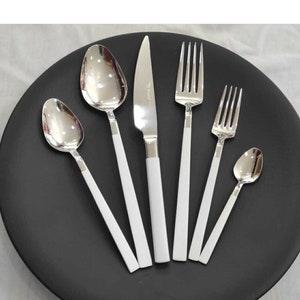 White Stainless Steel Tea Spoon, Coffee Spoons, Dessert Spoon. Coffee Spoon, Tea Spoons. New home gift, Gift for Family, Birthday gift,