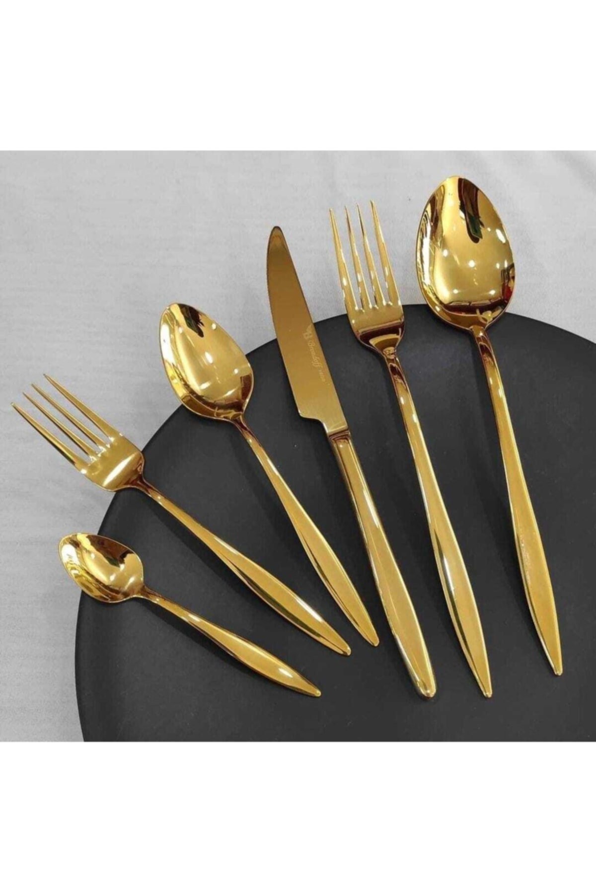 Gold Besteck Set 84 Stück Set, Gold Geschirr Besteck Set, Gold Besteck Set 84 Stück, Titan Gold Messer und Löffel Set